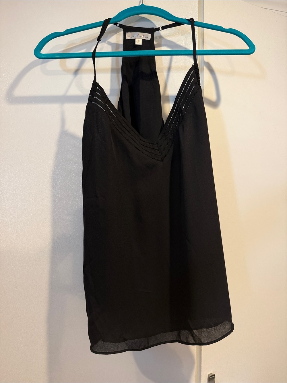 nine britton Black Silk Halter Cami